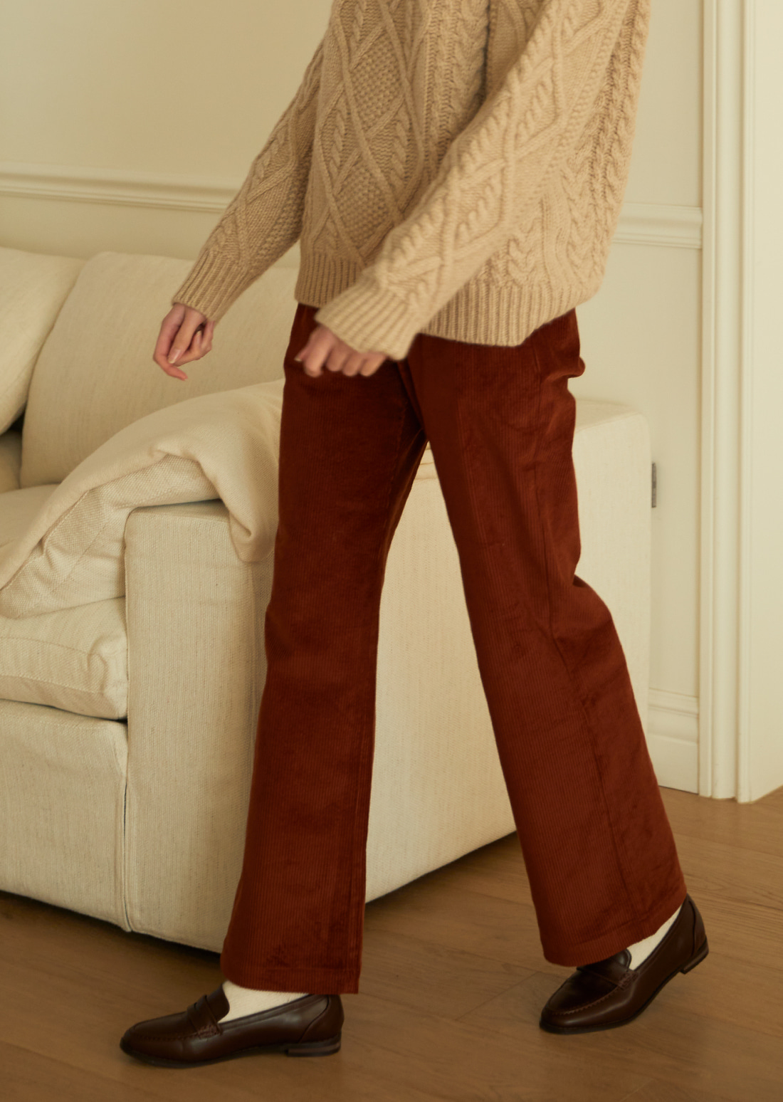 Retro Corduroy Pants (Orange Brown)