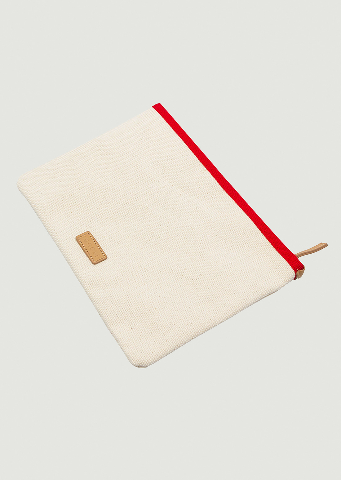 ‘A masked girl’ Canvas Clutch (Natural+Red)