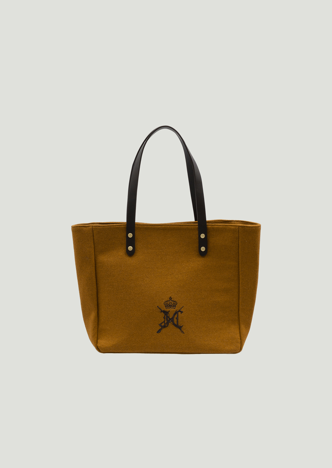 JC Emblem Wool Tote Bag (Yellow Brown)