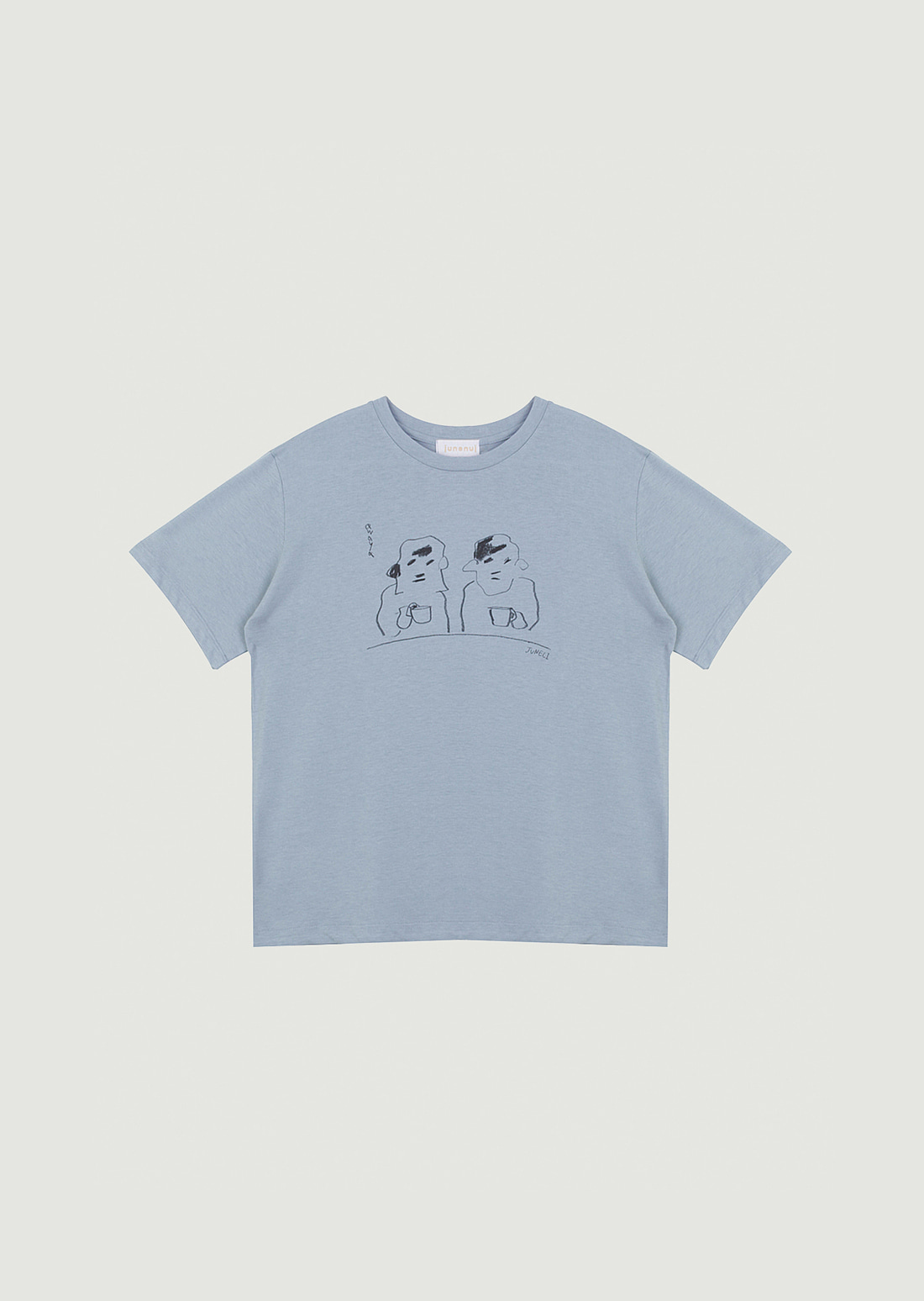 ‘Two’ Soft cotton t-shirt (Grey blue)