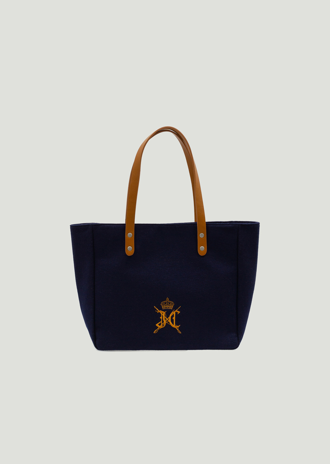JC Emblem Wool Tote Bag (Navy)