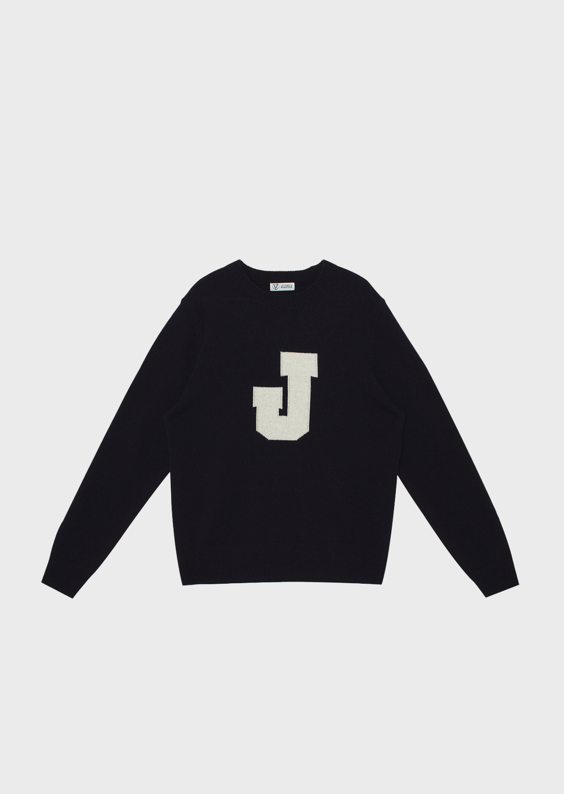 J Initial merino-wool knitwear (Navy)