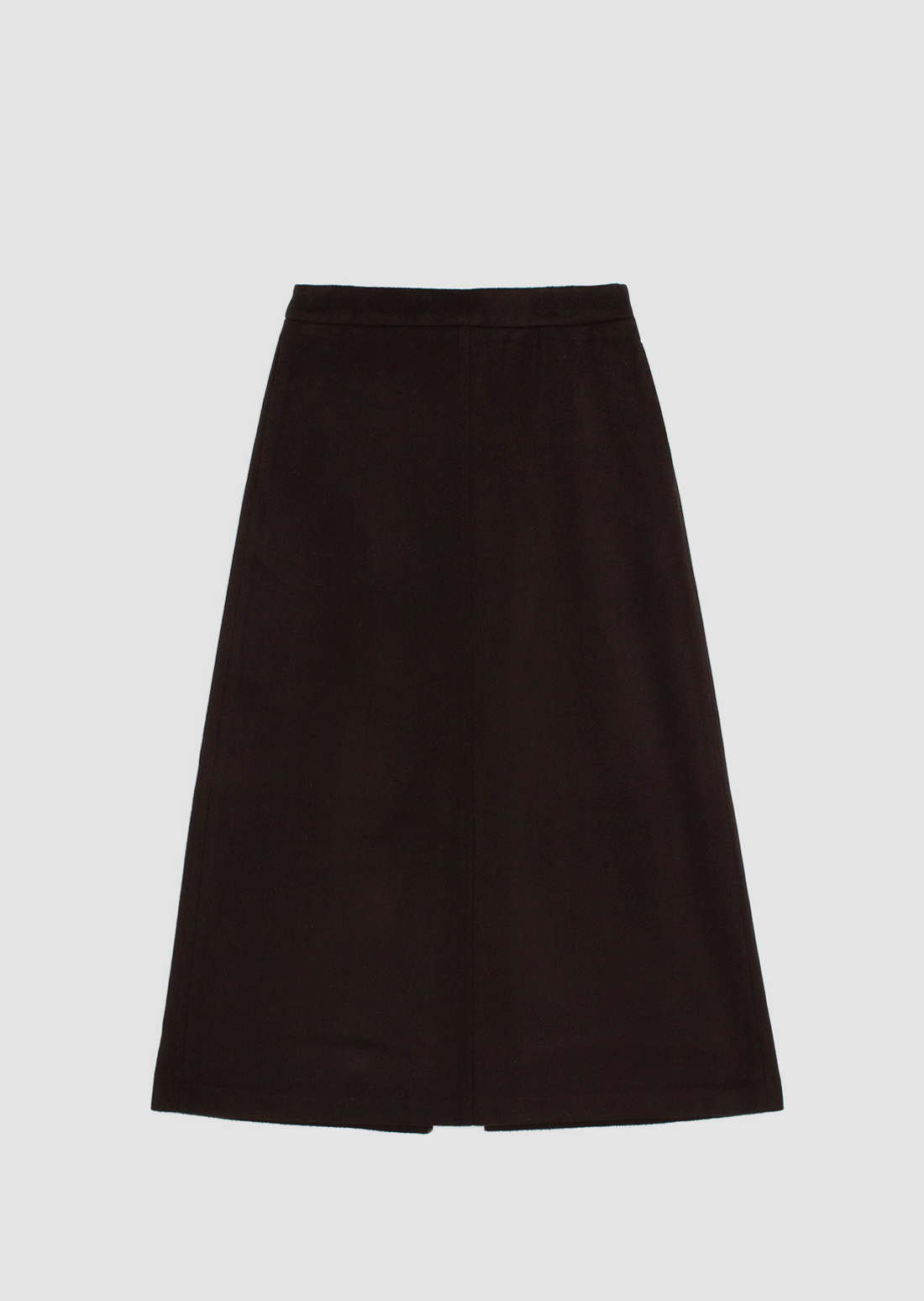 A-Line Wool Skirts (Dark Brown)